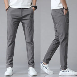 Męskie Spodnie Stretch Slim Fit Oddychające Miękkie Wykończenie