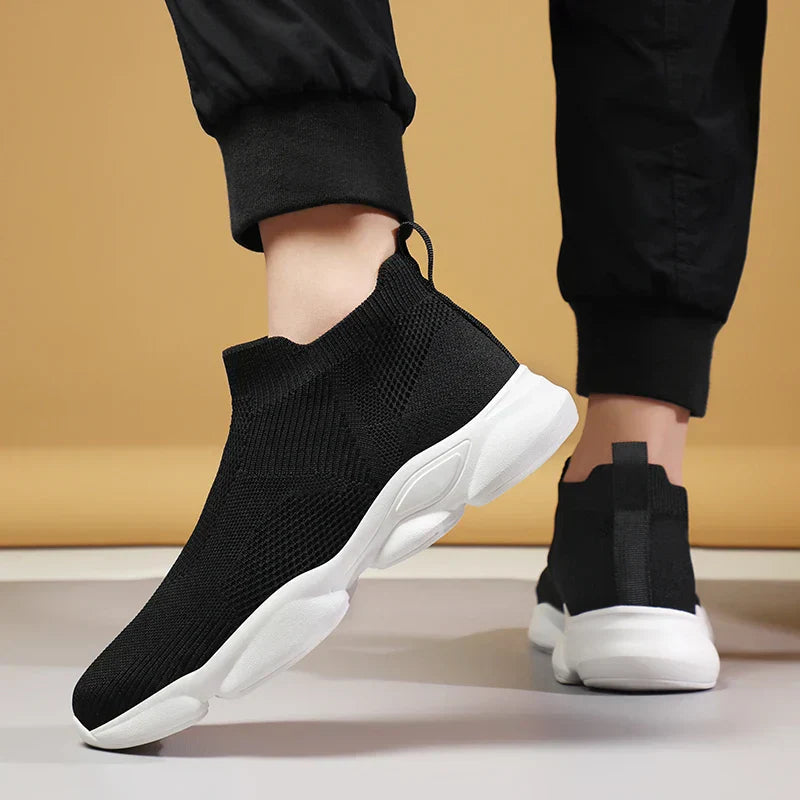 Męskie Sneakersy w Stylu Skarpety z Dzianinową Cholewką i Antypoślizgową Podeszwą