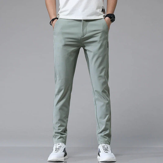 Męskie Spodnie Stretch Slim Fit Oddychające Miękkie Wykończenie