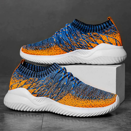 Męskie Sneakersy z Siatki z Elastycznym Kołnierzem i Gumową Podeszwą