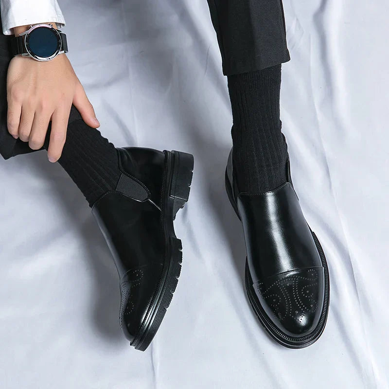 Męskie Buty Wsuwane Elastyczne Wstawki Amortyzowana Wkładka