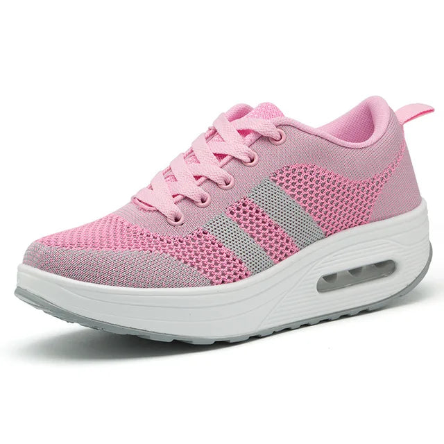 Damskie Sneakersy Z Żelową Wkładką Amortyzującą I Szeroką Podeszwą Wspierającą Stabilność
