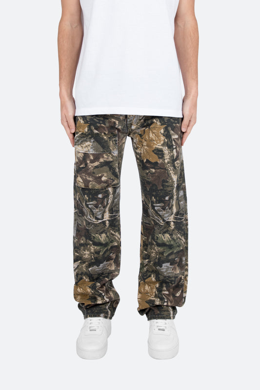 Meski Luzny Kroj Dzinsowy Hunter Camo W Stylu Vintage, Wydluzony Szew Wewnetrzny