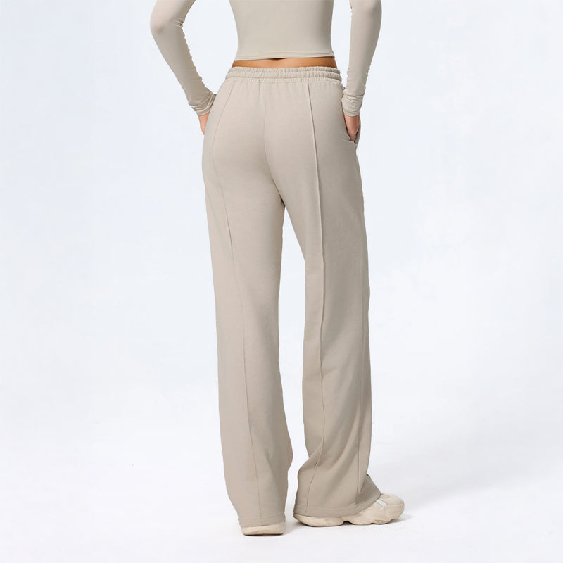 Damskie Spodnie Loungewear z Szeroką Nogawką, Długość Maxi i Wiązaniem w Pasie