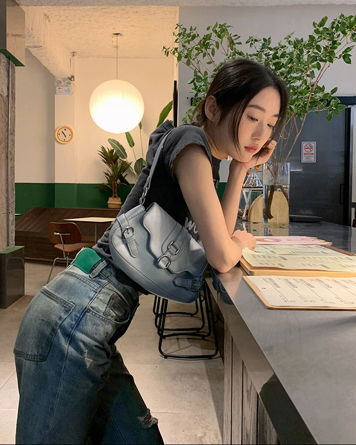 Damskie Jeansy z Mieszanki Denimu w Stylu Retro z Prostą Nogawką i Przetarciami
