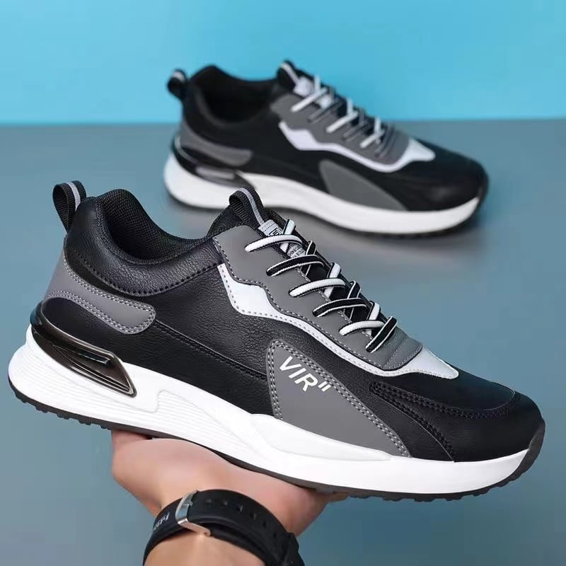 Męskie Buty Biegowe z Cholewką z Siatki i Designem Color Block