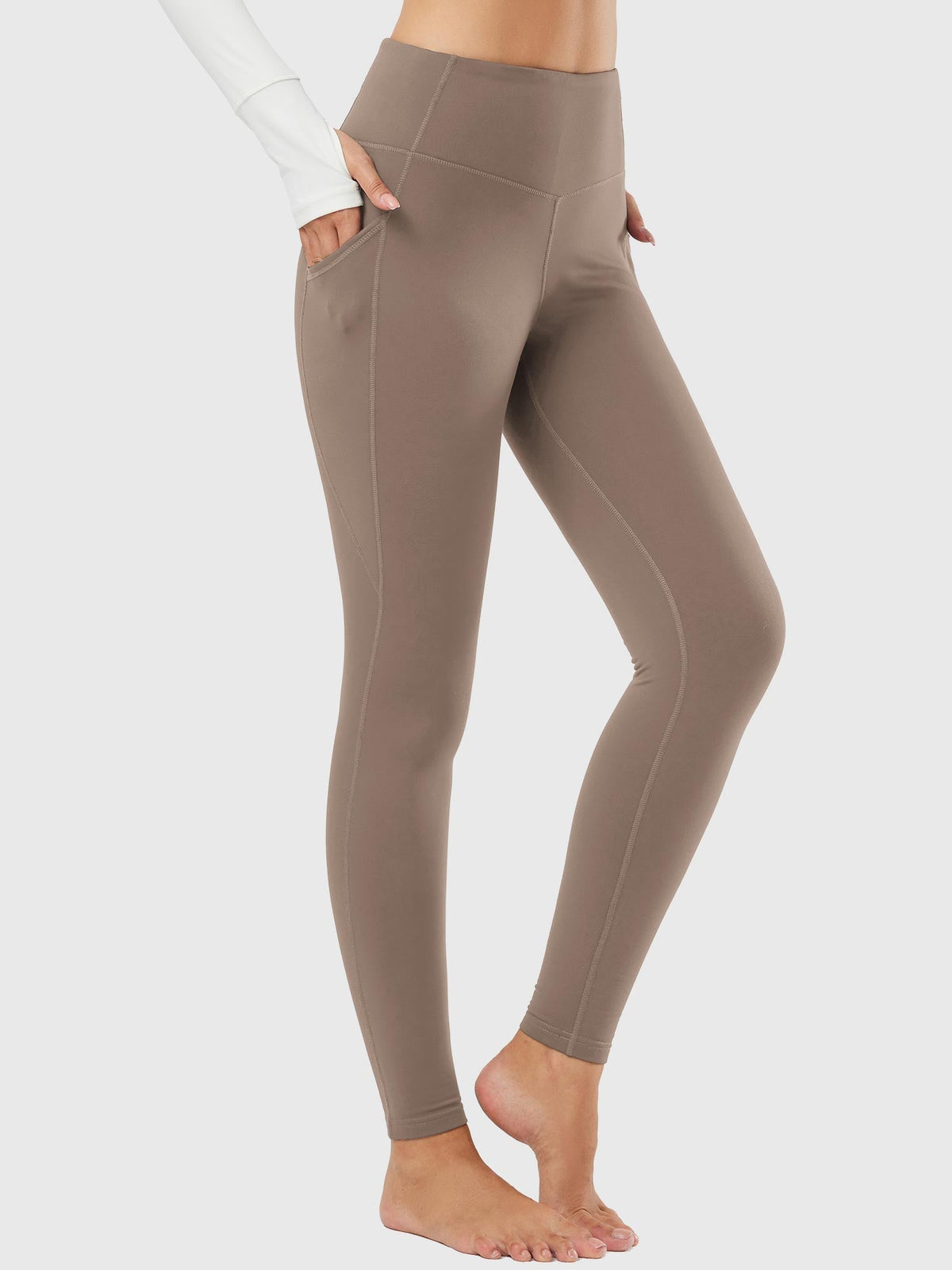 Damskie Legginsy Termiczne Z Kieszeniami I Wysokim Stanem