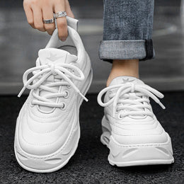 Męskie Sneakersy Biegowe z Grubą Podeszwą, Gumową Podeszwą Zewnętrzną i Okrągłym Noskiem