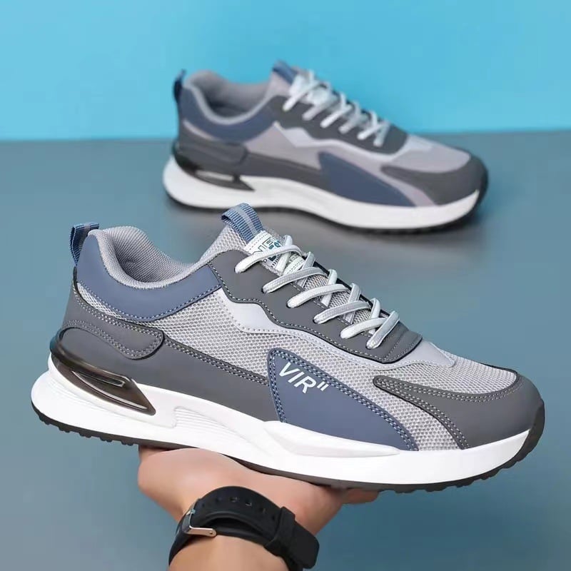 Męskie Buty Biegowe z Cholewką z Siatki i Designem Color Block
