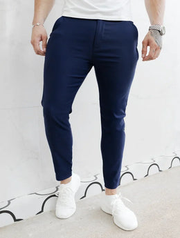 Spodnie Męskie Stretch Slim Fit Four Way Stretch Niebieskie