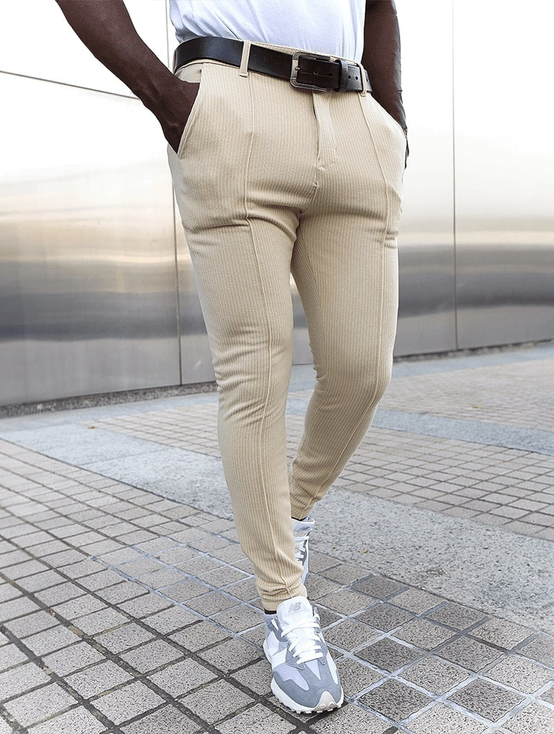 Spodnie Męskie Modern Fit Straight Leg Khaki