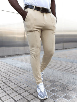 Spodnie Męskie Modern Fit Straight Leg Khaki