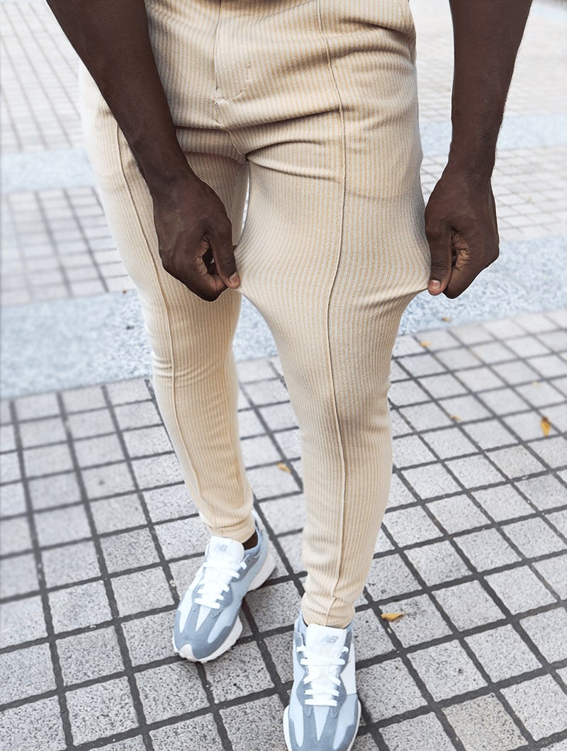Spodnie Męskie Modern Fit Straight Leg Khaki