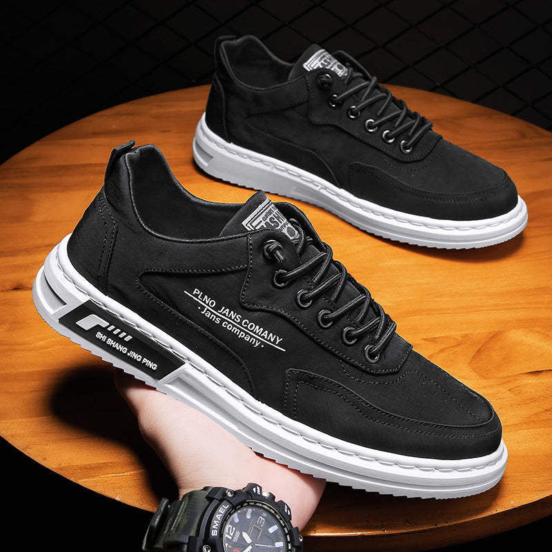 Męskie Letnie Sneakersy z Cholewką Canvas i Gumową Podeszwą Platformową