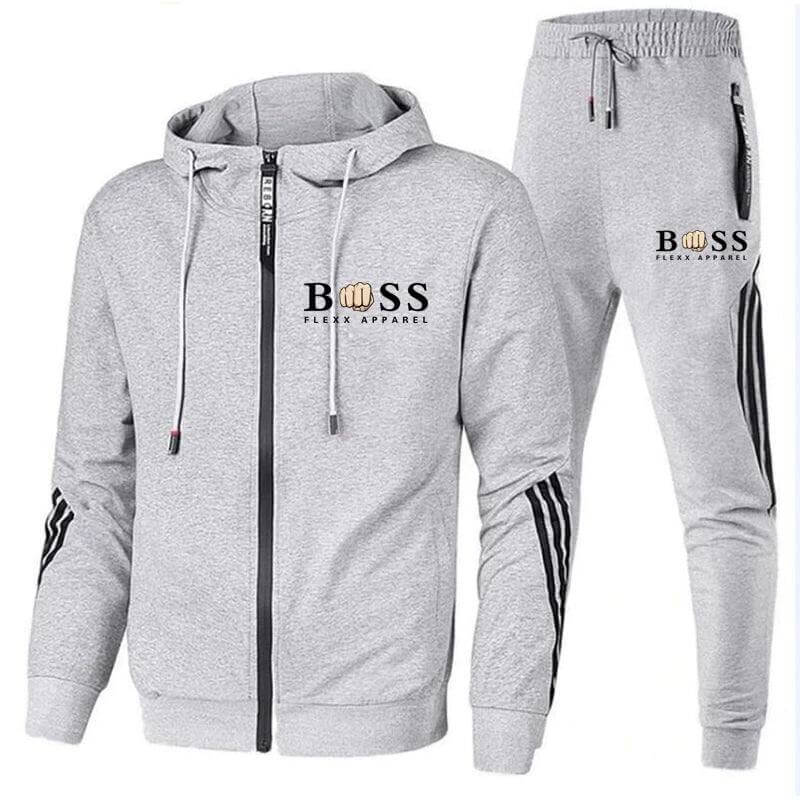 Męski Dres Z Kurtką Zapinaną Na Zamek I Dopasowanymi Spodniami Typu Joggers