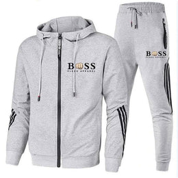 Męski Dres Z Kurtką Zapinaną Na Zamek I Dopasowanymi Spodniami Typu Joggers