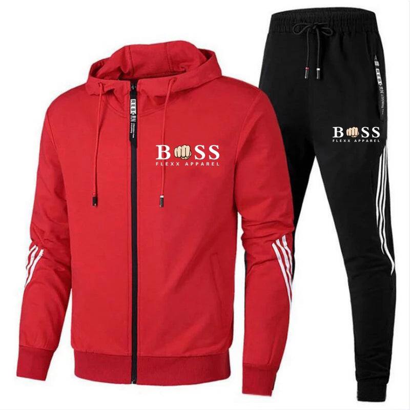 Męski Dres Z Kurtką Zapinaną Na Zamek I Dopasowanymi Spodniami Typu Joggers