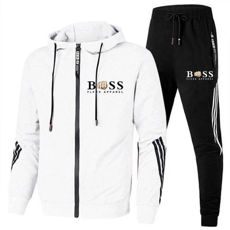 Męski Dres Z Kurtką Zapinaną Na Zamek I Dopasowanymi Spodniami Typu Joggers