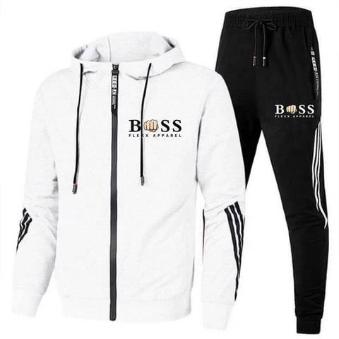 Męski Dres Z Kurtką Zapinaną Na Zamek I Dopasowanymi Spodniami Typu Joggers