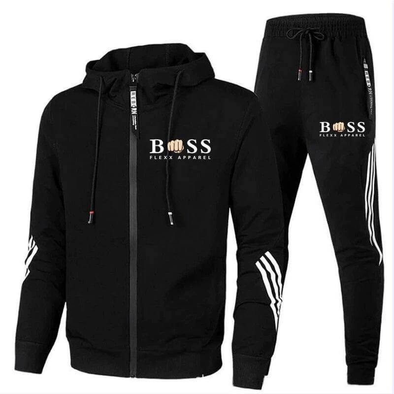 Męski Dres Z Kurtką Zapinaną Na Zamek I Dopasowanymi Spodniami Typu Joggers