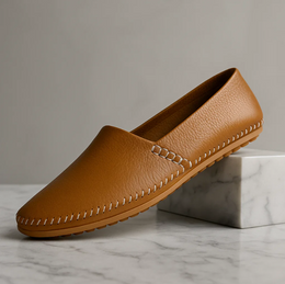 Męskie Mokasyny Typu Slip-On Z Ręcznie Szytymi Detalami I Gumową Podeszwą