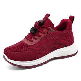 Damskie Buty Sportowe Do Chodzenia, Cholewka Flyknit, Okrągły Nosek, Sznurowane, Podeszwa Z Pvc
