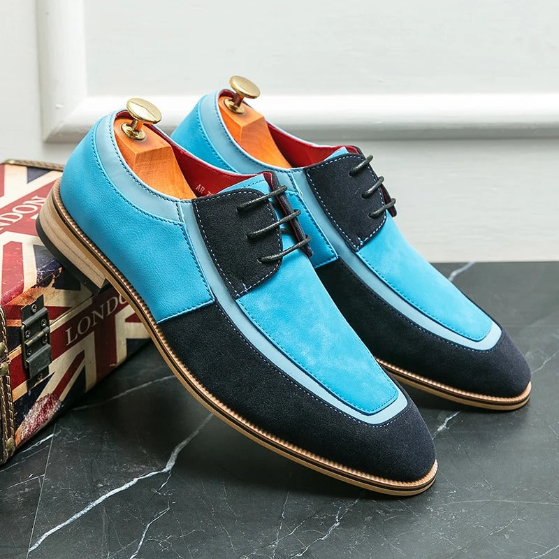 Męskie Formalne Buty Oxford z Faux Zamszu