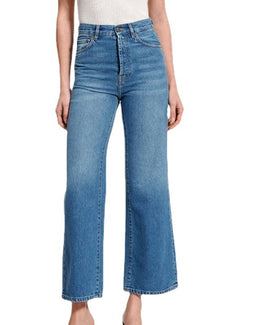 Damskie Wysokostanowe Proste Skrócone Jeansy Wiosenne Retro Styl
