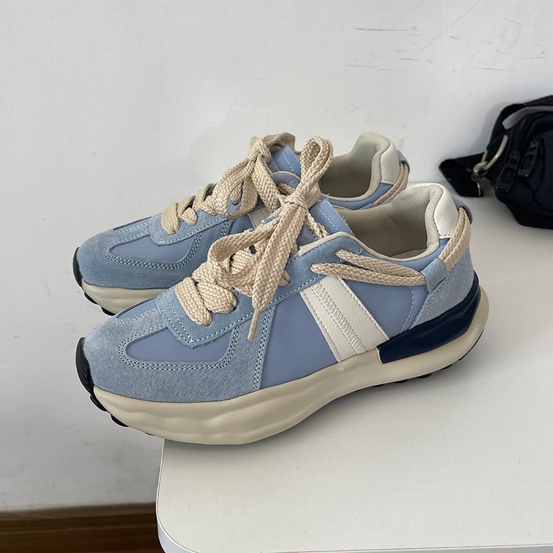 Męskie Buty Sportowe Sznurowane Na Niskim Obcasie Z Okrągłym Noskiem