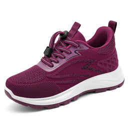Damskie Buty Sportowe Do Chodzenia, Cholewka Flyknit, Okrągły Nosek, Sznurowane, Podeszwa Z Pvc