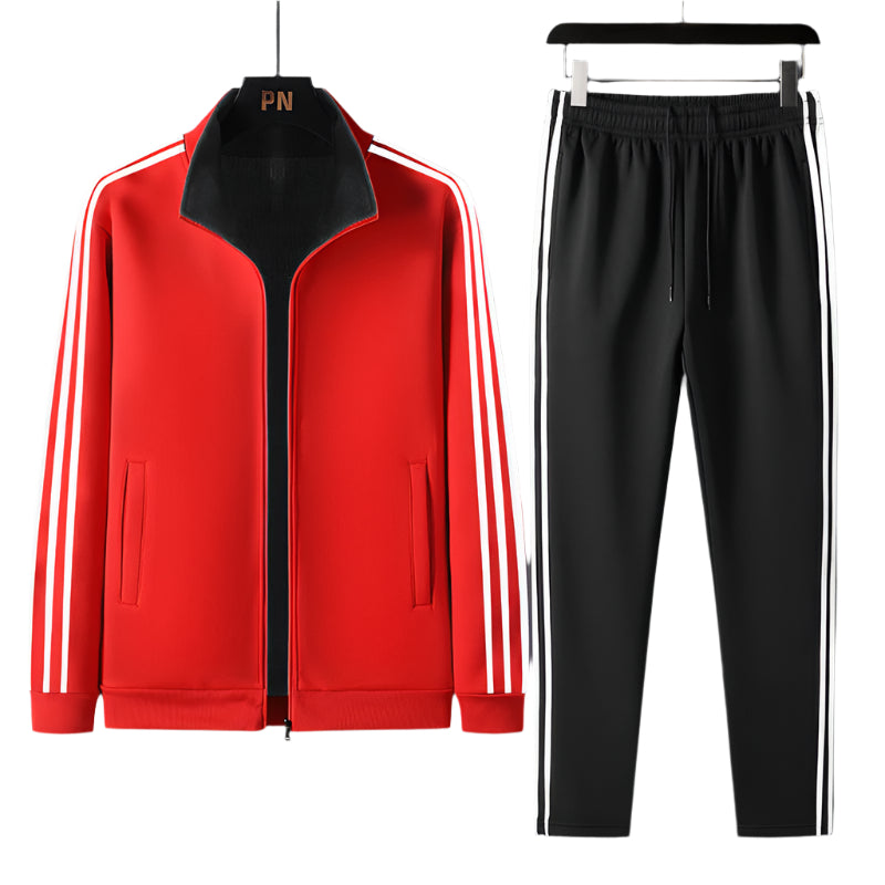 Męski Dres Dwuczęściowy Bluza na Zamek i Spodnie Długi Rękaw Zestaw Sportowy