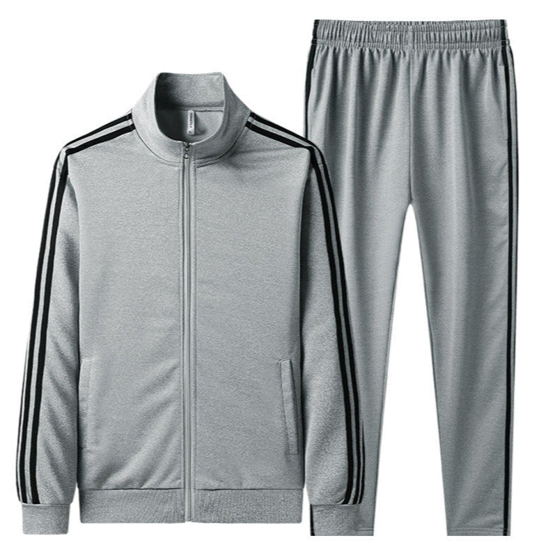 Męski Dres Dwuczęściowy Bluza na Zamek i Spodnie Długi Rękaw Zestaw Sportowy
