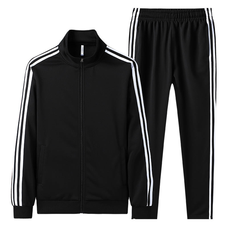 Męski Dres Dwuczęściowy Bluza na Zamek i Spodnie Długi Rękaw Zestaw Sportowy