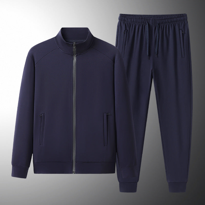 Męska wiosenna bluza sportowa i krótkie spodnie dresowe, długi rękaw, stójka