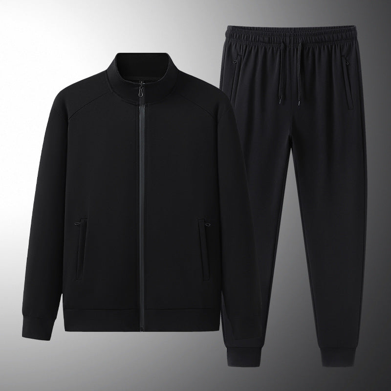 Męska wiosenna bluza sportowa i krótkie spodnie dresowe, długi rękaw, stójka