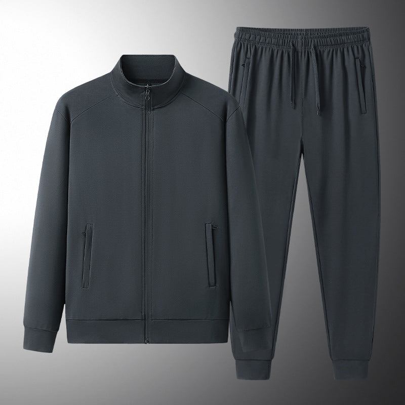 Męska wiosenna bluza sportowa i krótkie spodnie dresowe, długi rękaw, stójka