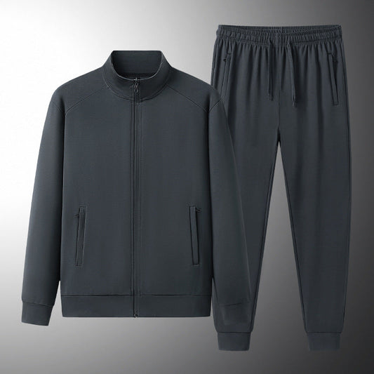 Męska wiosenna bluza sportowa i krótkie spodnie dresowe, długi rękaw, stójka