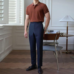 Męski T-Shirt Regular Fit Krótki Rękaw Cienka Oddychająca Tkanina Jednolity Kolor