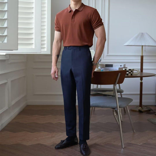 Męski T-Shirt Regular Fit Krótki Rękaw Cienka Oddychająca Tkanina Jednolity Kolor
