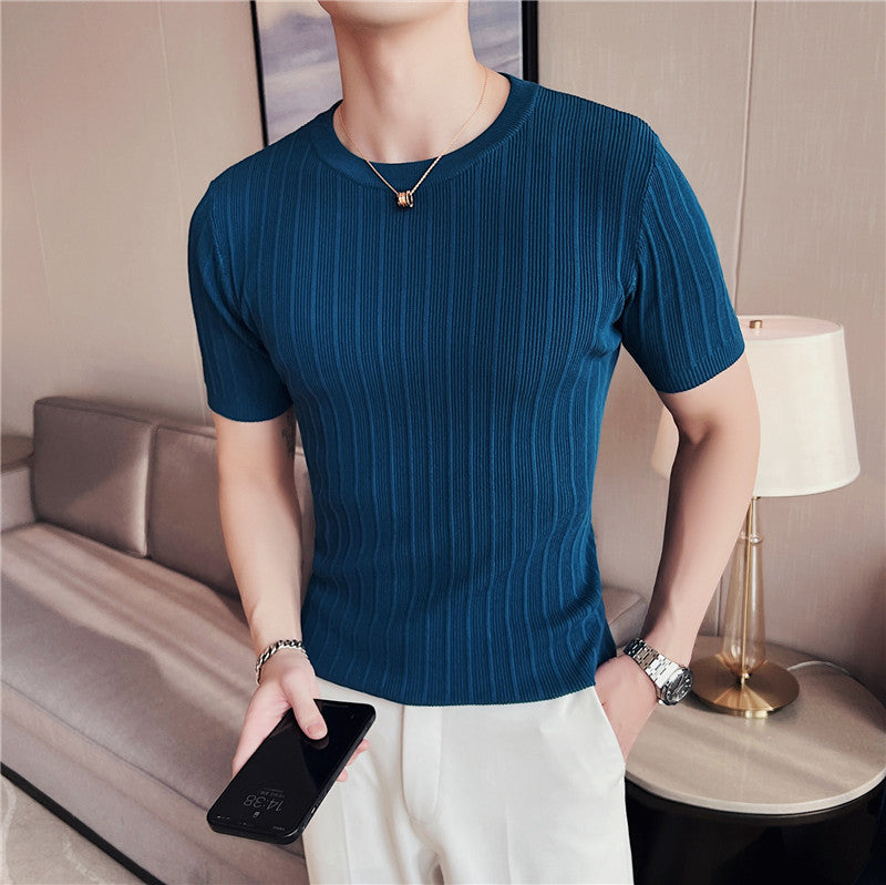 Męski Sweter Dzianinowy Slim Fit Lekki z Mieszanki Włókien Wiosna Jesień