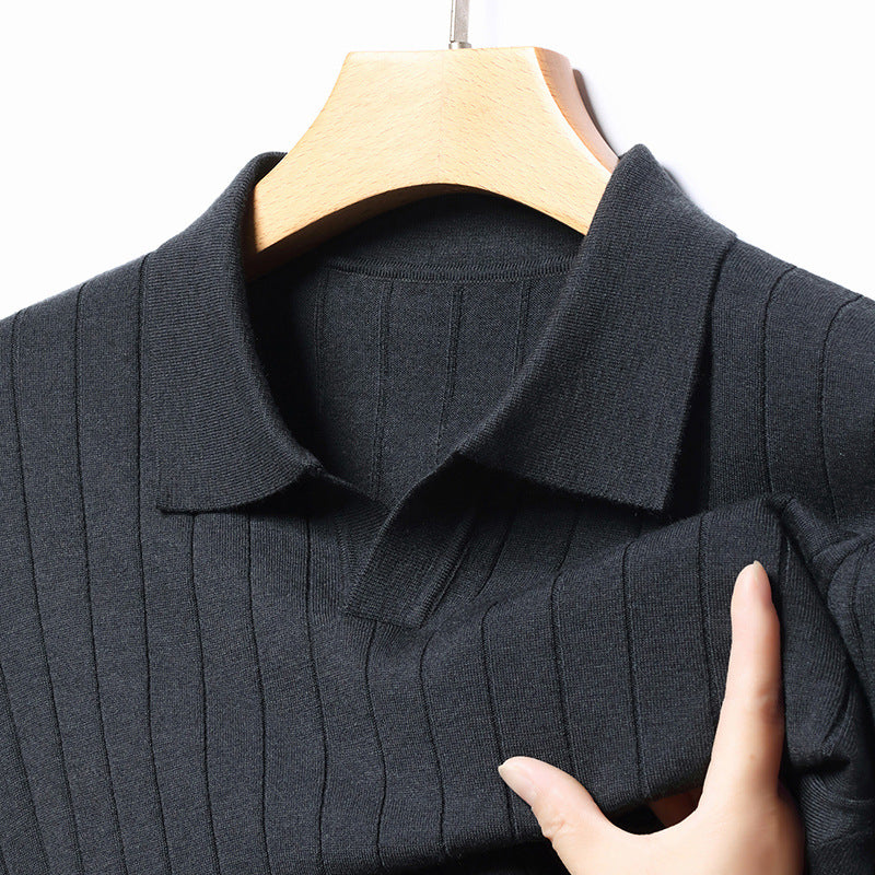 Męski Sweter Jesienny Z Grubej Dzianiny Z Mieszanki Akrylu, Poliestru I Wełny
