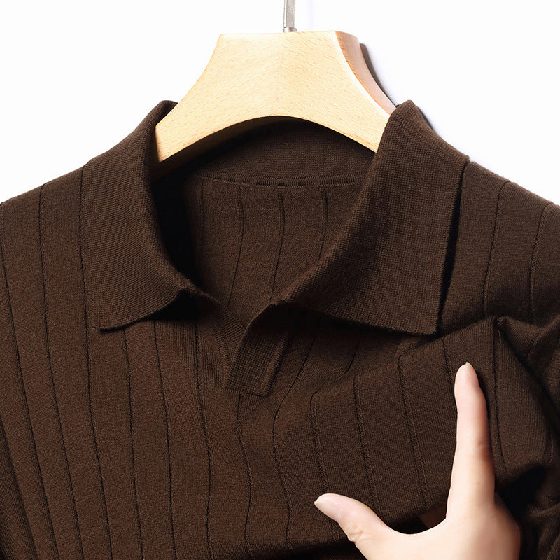 Męski Sweter Jesienny Z Grubej Dzianiny Z Mieszanki Akrylu, Poliestru I Wełny