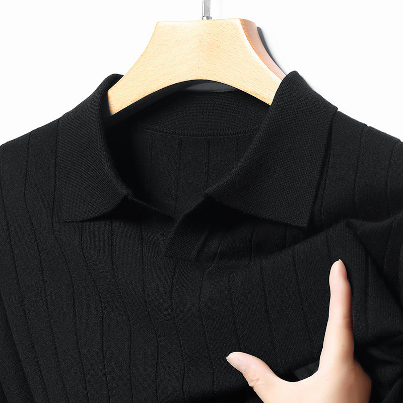Męski Sweter Jesienny Z Grubej Dzianiny Z Mieszanki Akrylu, Poliestru I Wełny