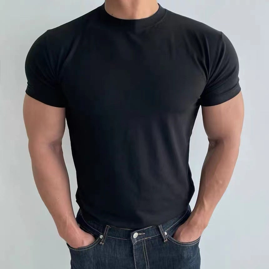 Męski Dopasowany T-Shirt z Krótkim Rękawem, Szybkoschnący z Lekkiej i Przewiewnej Tkaniny