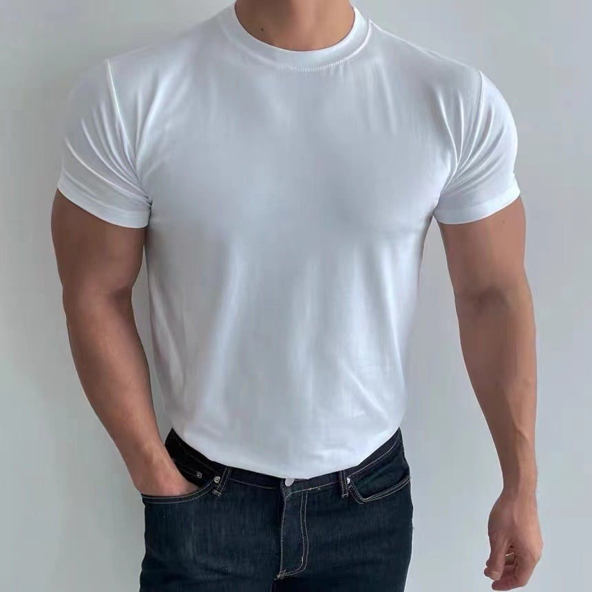 Męski Dopasowany T-Shirt z Krótkim Rękawem, Szybkoschnący z Lekkiej i Przewiewnej Tkaniny