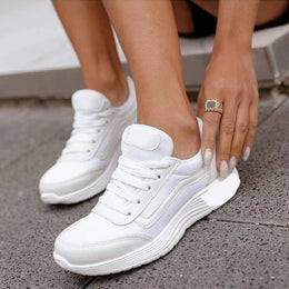 Damskie Buty Sportowe Niskie Ze Sznurowaniem, Siateczkową Podszewką I Gumową Podeszwą