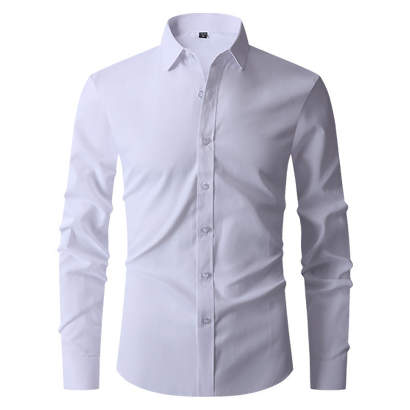 Męska Koszula na Wiosnę i Jesień, Slim Fit, Długi Rękaw, Stretch 4-Kierunkowy, Kolor-Block