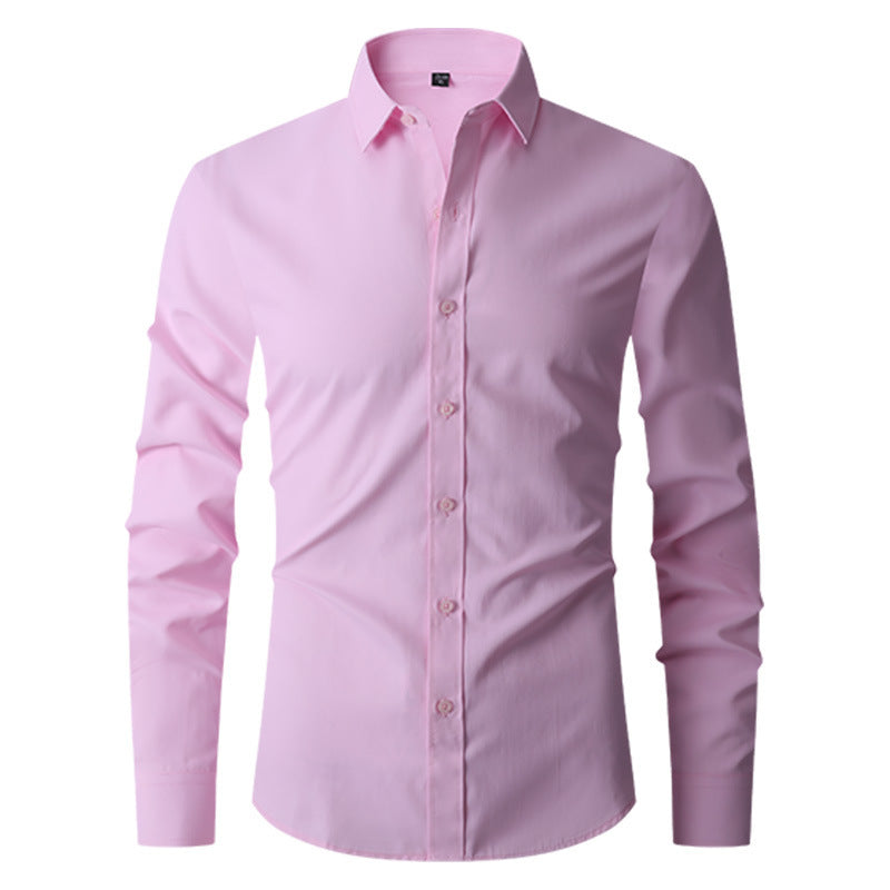 Męska Koszula na Wiosnę i Jesień, Slim Fit, Długi Rękaw, Stretch 4-Kierunkowy, Kolor-Block