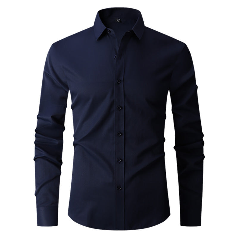 Męska Koszula na Wiosnę i Jesień, Slim Fit, Długi Rękaw, Stretch 4-Kierunkowy, Kolor-Block