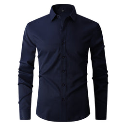 Męska Koszula na Wiosnę i Jesień, Slim Fit, Długi Rękaw, Stretch 4-Kierunkowy, Kolor-Block